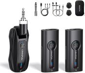 KIMAFUN Dual Wireless Microphone System, Compact Lavalier Laple Mic for Speaker, Camera, Teacher, G70-1(2TX1RX)