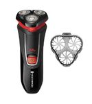 Remington R4 Mens Electric Rotary Shaver (Dry Shave, Cordless, 40min usage, 16hr charge, Pivoting neck, Pop up detail trimmer, 3 Day Stubble Styler Guard, Dual track blades, Cleaning brush) R4001