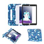 HDE Case for iPad Air - Kids Shockproof Bumper Hard Cover Handle Stand with Built in Screen Protector for Apple iPad Air 1-2013 Release 1st Generation - Shark