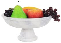 Radicaln Marble Fruit Bowl White 10"x5" Inch Handmade Fruits Holder Table Décor - Decorative Bowl for Kitchen Counter Décor- Bowls for Kitchen Accessories