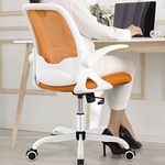 Office Chair, KERDOM Ergonomic Desk Chair, Breathable Mesh Computer Chair, Comfy Swivel Task Chair with Flip-up Armrests and Adjustable Height(Orange)