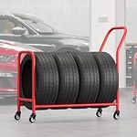 MTNBHH Movable Universal Wheel Storage Rack, Rolling Tire Rack with Wheels ＆ Handle Heavy Duty Tyre Organizer Stand for Garage, Workshops