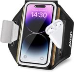 Phone Armband Holder for Running 3D Design Cell Phone Armband with Zipper Pocket for Earbuds Car Keys,Water Resistant Sport Arm Band for iPhone 15 14 13 12 11 Pro Max Fit Up to 6.9''