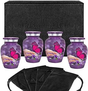 Trupoint Memorials Cremation Urns for Human Ashes - Decorative Urns, Urns for Human Ashes Female & Male, Urns for Ashes Adult Female, Funeral Urns - Mystic Butterfly, 4 Small Keepsakes