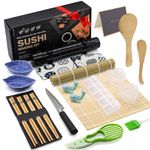 Sushi Making Kit,22 in 1 Sushi Bazooka Roller Kit,Complete Sushi Kit for Beginners & Pros Sushi Makers-with Bamboo Sushi Mat-Sushi Bazooka,Guide Book,Sushi Knife-(Gift-Ready)