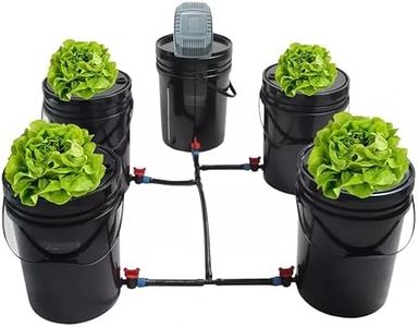GROZY Hydroponic DWC & Drip Recirculating Growing System 4 Plant Buckets Complete Kit