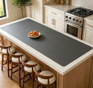 120''x24''(305cmx60cm) Extra Large Silicone Mat for Kitchen Counter, Non-Slip Heat Resistant Countertop Protector, Waterproof Durable Kitchen Mat for Countertops, Dark Gray