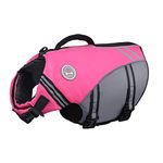 VIVAGLORY Sports Style Dog Life Jacket with Extra Flotation, Adjustable & Durable Swim Vest with Secure Fastening System for Small Dogs, Pink