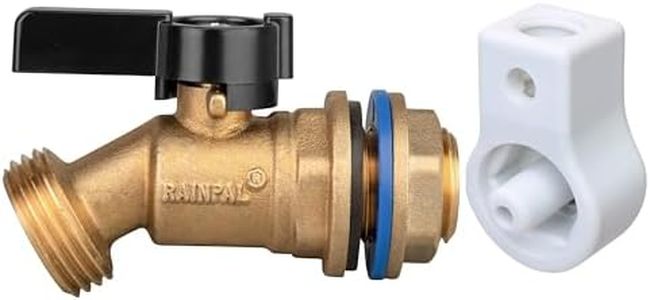 RAINPAL RBS005T LF Brass Rain Barrel Spigot (½” NPS, LF Compliant, Quarter Turn Ball Valve with Plastic Wrench and Option to Install on Closed Top Barrel with Bung Hole)