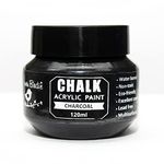 Little Birdie Home Decor Chalk Paint Charcoal Black - 120ml |Chalk Paint for Wood Furniture, Wall, Home Decor, Glass, Terracotta Pots & Multi Surface Paint