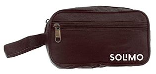 Amazon Brand - Solimo Canvas Toiletry Bag, Brown