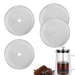 4-Pack Stainless Steel Replacement Cafetiere Filter Mesh Screen - 4 Inch Coffee Filter, for 34oz/1000ml Coffee and Tea Makers