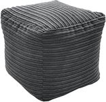 Jumbo Cord Beanbag Cube, Large Bean Bags in Plush Jumbo Cord, Beanbag Pouffe, Jumbo Cord Beanbags Plush Jumbo Cord Footstool Cube (Grey)