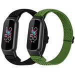 Tiptops Elastic Nylon Band Compatible With Fitbit Luxe Band, Adjustable Soft Breathable Comfortable Replacement Wristband For Women Men