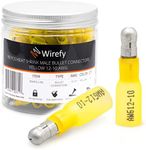 90 PCS Wirefy Heat Shrink Male Bullet Connectors - Male Wire Bullet Connectors - Electrical Bullet Butt Terminals - Yellow 12-10 AWG