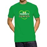 TVP Fashions Graphic Printed Men tshirt Promoted to Grandpa Cotton Printed Round Neck Half Sleeves Baby, Dad, Fatherhood Tees and tshirts (Green_X-Large)