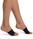 HUE womens Open Toe Slide Sandal Liner Sock, 2 Pair Pack, Black, One Size