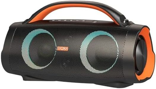 DOSS Extreme Boom+ Bluetooth Speaker with 100W Stereo Sound, Rich Bass, 20H Playtime, Power Bank, Mixed Color Light, IPX6 Waterproof Haut parleur speaker for Camping, Beach, Outdoor-Orange