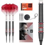 Target Darts Nathan Aspinall Steel Tip 95K Dart Set, 26G | 95% Tungsten Darts, K-Flex No.2 Flights & Shafts, Swiss Storm Black & SP Tool Included | Player Edition Professional Dart Sets