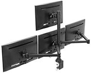 VIVO Steel Quad LED LCD Computer Monitor Heavy Duty Desk Mount, 3 Plus 1 Fully Adjustable Stand, Holds 4 Screens up to 32 inches, STAND-V104A