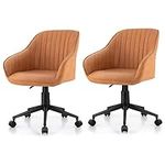 COSTWAY Leather Home Office Chair S