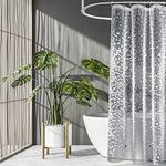 UFRIDAY Stall Shower Curtain Liner 36x72 Inch,EVA Plastic Waterproof Shower Curtain with 2 Magnets,Heavy Duty,Semi Transparent, 3D Cobblestone Bathroom Liner