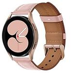 Leather Strap Compatible with Samsung Galaxy Watch Active/Active 2, Adjustable Replacement Sport Watch Band for Galaxy Watch Active 2 44mm/Galaxy Watch Active 40mm/Galaxy Watch 3 41mm(Pink)