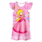 TICODY Princess Peach Nightgowns Girls Pajamas Girls Nightdress Nightie for Girls 3-12Y