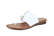 ITALIAN Shoemakers Lillee Women's Comfort Band Sandal Low Stretch Elastic, White, 7