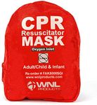 WNL Products Adult/Child & Infant Pocket CPR Rescue Resuscitation Mask Kit with One Way Valve and Belt Clip in Soft Red Case (1)