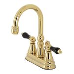 Kingston Brass KS2612PKL Duchess 4-Inch Centerset Bathroom Faucet Pop-Up, Polished Brass