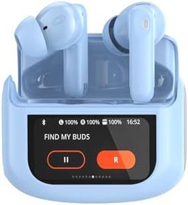 QXUFV Ecouteurs Bluetooth sans Fil, Écouteurs Bluetooth 5.3 Son HiFi Stéréo avec HD Mic, 48H Écouteurs sans Fil, Contrôle Tactile, Casque Bluetooth IP7 Etanche, Bleu
