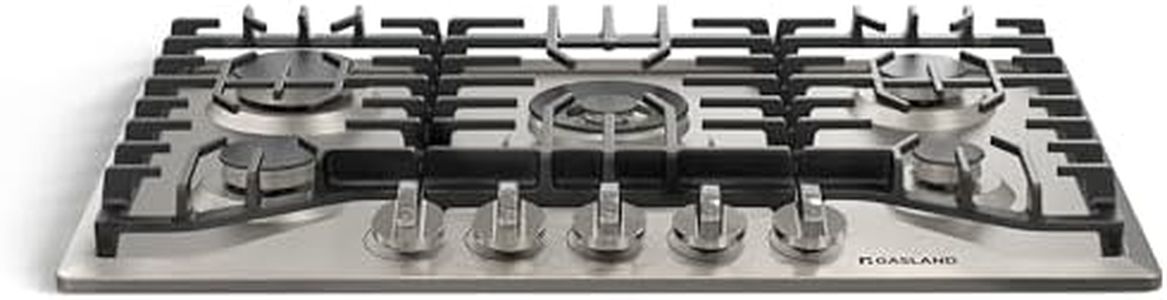 GASLAND Gas Cooktop 30 Inch, 5 Burners Propane Stovetop, Built-in NG/LPG Convertible Cooktops, Gas Countertop 120V Plug-in with Thermocouple Protection, 304 Stainless Steel Panel, CSA Certified
