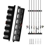 Simple Deluxe Vertical Fishing Rod Holders, Fishing Pole Holder & Rack, Holds Up to 6 Rods or Combos, 1 Pair Grey