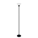 Simple Designs All The Rages LF1011-BLK 1 Light Stick Torchiere Floor Lamp, Black