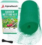 AlpineReach Garden Netting Kit 2m x 20m (7.5 x 65 Feet) Woven Mesh - Heavy Duty Protect Plants Fruits Flowers Trees - Fencing Durable Net with Zip Ties Fine Cover Gift Stops Birds Deer Animals