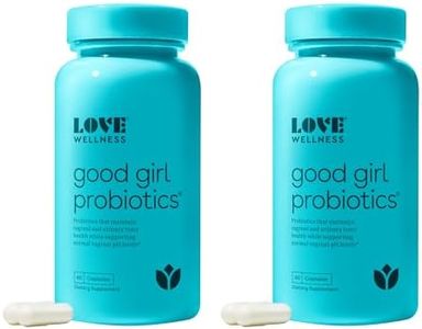 Love Wellness Good Girl Vaginal Probiotics, 2-Pack, 120 Capsules - Women's Probiotic Supports & Maintains Vaginal Flora & Urinary Tract Health - Feminine Health Balance pH Levels - Dairy & Gluten-Free