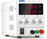 DC Bench Power Supply, Variable Lab Power Supply 30V 5A High Precision Display 10mV 1mA,Adjustable Switching Power Supply with Coarse and Fine Knobs for Hobbyist, DIY Projects,Suitable for Beginners