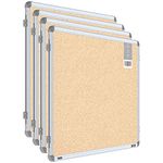 Pragati Systems® Prima Cork Pin-up Display Board (Notice Board & Bulletin Board) for Office, Home & School (PCB6090) with Heavy-Duty Aluminium Frame | 2x3 Feet (Pack of 4)