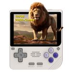 Retro Handheld Game Console for Powkiddy V10, 3.5 Inch IPS Open Source Linux System Handheld Console, 10+ Emulators 3000mAh Battery Emulator Console Support Controller, 128GB 20000 Games-Grey