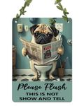 AR Creative Please Flush - Funny Wall Hanging For Home Decoration, Motivational Quotes MDF Wooden Wall Art, Bathroom Quotes, Home, Office Decor, Wall Wood Hanger (7.87 inch x 11.41 inch)