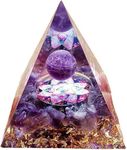 Moonstone Crystal Orgone Pyramid - Amethyst Ball Lotus - Ogan Crystal Energy Tower - Nature Reiki Healing Chakra Crushed Stone Jewelry - 5cm