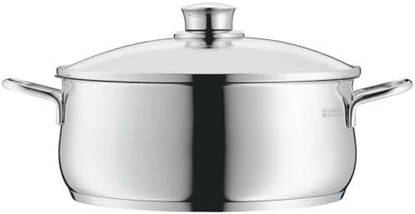 WMF Diadem Plus Kochtopf 16 cm klein, Glasdeckel, Topf 16cm, Bratentopf Induktion 1,5l, kleiner Topf Cromargan Edelstahl poliert, Nudeltopf, unbeschichtet