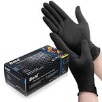 UK BEST BRANDS (100) Black Nitrile Disposable Gloves (extra large) - heavy duty - tattooist tattoo mechanic - latex and powder free