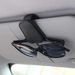 KeepCart Car Accessories Goggles Holders for Car, Sun Visor Magnetic Leather Eyeglass Hanger Clip for Car (Black)