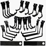 KIITLY | 14 Pack Slatwall Hooks and Hangers - Multi Sizes and Heavy Duty Slat Wall Board Accessories and 2 Adjustable Straps for Garage, Hanging, Display, Storage, and Organization