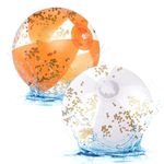 Abeillo 2 Pack 11 Inch Glitter Beach Balls Inflatable Beach Balls - Confetti Ball Water Toys Beach Toys for Beach, Pool Games and Summer Party Favors