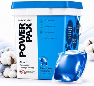 PowerPax Power Pellets Laundry Detergent Capsules, Linen Fresh, 425 Count – Stain Remover, Odor Eliminator, Color Protection and Fabric Softener for Everyday Laundry Cleaning