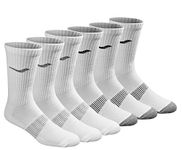 Saucony mens Multi-pack Mesh Ventilating Comfort Fit Performance Crew Socks, White (6 Pairs), Shoe Size: 13-15