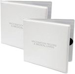 Essentially Yours CDC Vaccine Immunization Record and Card Holder with Three Clear Card Sleeves, White, 2 Pack